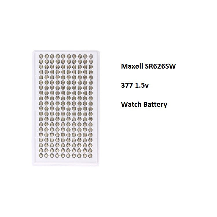 Maxell SR626SW Watch Battery, 200 Batteries Tray Pack Royal