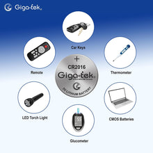 Giga-tek CR2016 Lithium Coin Battery - Pack of 1