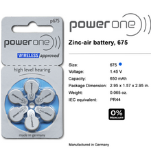 PowerOne P675 Hearing Aid Battery (6 Batteries pack) - Royal Technologies :::::  genuinebattery.com
