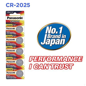 Panasonic CR2025 3V Lithium Coin Battery, 5 Batteries - Royal Technologies :::::  genuinebattery.com