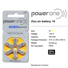 PowerOne P10  Hearing Aid Battery (6 Batteries pack) - Royal Technologies :::::  genuinebattery.com