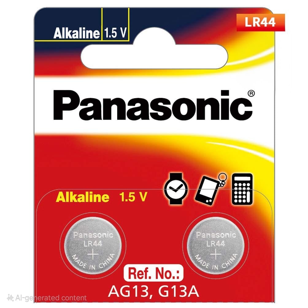 Panasonic LR44 Alkaline Coin Batteries 1.5 V- Pack of 2