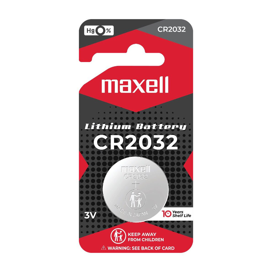 CR2032 Maxell Lithium 3V Coin Battery, 1 Battery - Royal Technologies :::::  genuinebattery.com