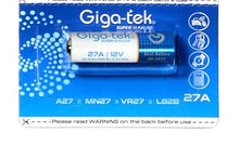 Giga-tek LR27A 12v Alkaline Battery - Pack of 1 - (Compatible Models : A27, M27, VR27, L828)