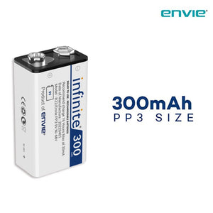 ENVIE® (9v Infinite) Ni-Mh 300mAh Rechargeable Battery pack of 1