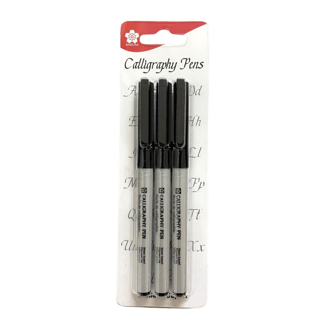 Sakura Calligraphy black pen Pack of 1 (1mm, 2mm, 3mm)