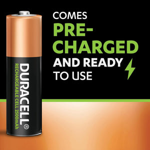 Duracell AA Rechargeble Cell 2500mah (2 Batteries)