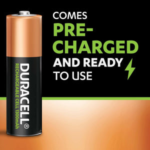Duracell Rechargeable AA 1300mAh Batteries, Pack of 4