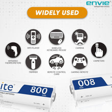 ENVIE® (800RTU) High-Capacity AAA Rechargeable 800 mAh Ni-MH Batteries with Low Self Discharge - Pre-Charged (Pack of 2)