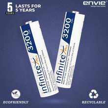 Envie Infinite Plus AA High Capacity (3200mAh) Ni-MH Rechargeable Ready to Use Battery - Pack of 4