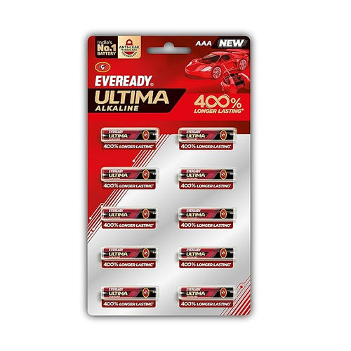 Eveready Ultima Alkaline AAA Battery, Anti-Leak Turbolock Technology, Pack of 10Anti-Leak Turbolock Technology, Devices & Toys, Pack of 10