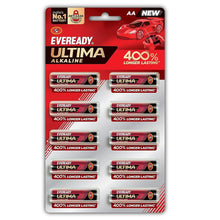 Eveready Ultima Alkaline AA Battery, Eco-Friendly Batteries for High-Drain Devices Household Devices & Toys, Pack of 10