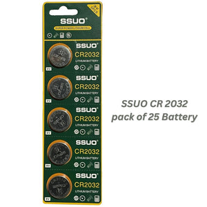 CR2032 3V Batteries (Pack of 25) Best USE for Car Key Remotes (Key Fobs), Wristwatches, Medical Devices, Fitness Devices, CMOS Battery, Computer Motherboards, Toys & Games, Calculators SSUO CR2032 BATTERY