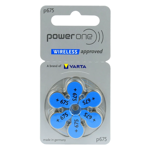 PowerOne P675 Hearing Aid Battery (6 Batteries pack)