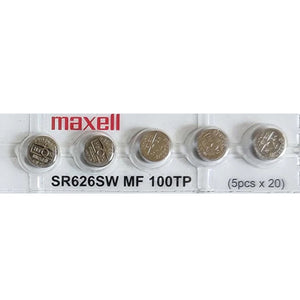 Maxell 377 (SR626SW) Silver Oxide 1.55V  Battery, 5 battery