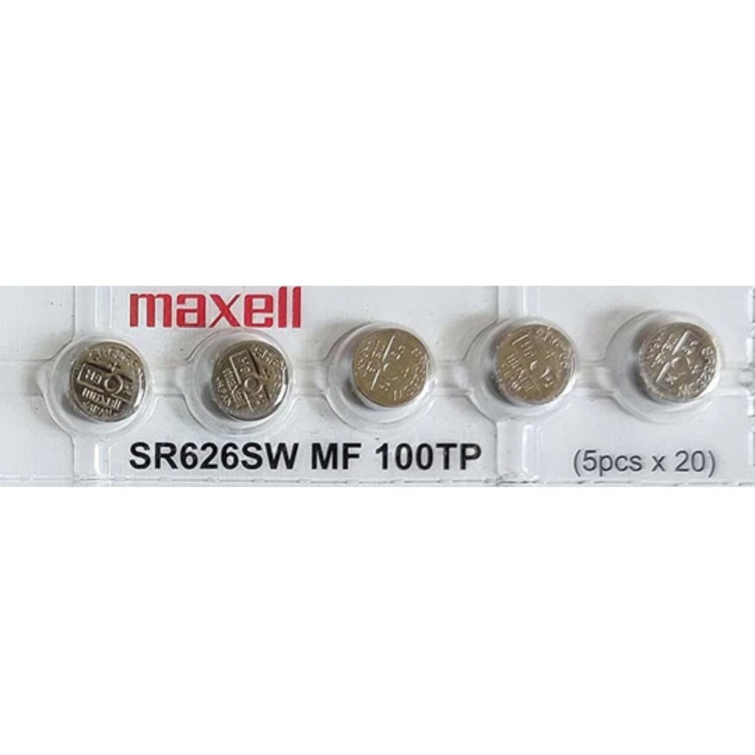 Maxell 377 (SR626SW) Silver Oxide 1.55V  Battery, 5 battery