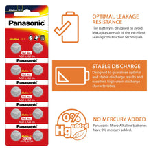 Panasonic LR44 Alkaline Coin Batteries 1.5 V- Pack of 2