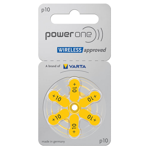PowerOne P10  Hearing Aid Battery (6 Batteries pack)