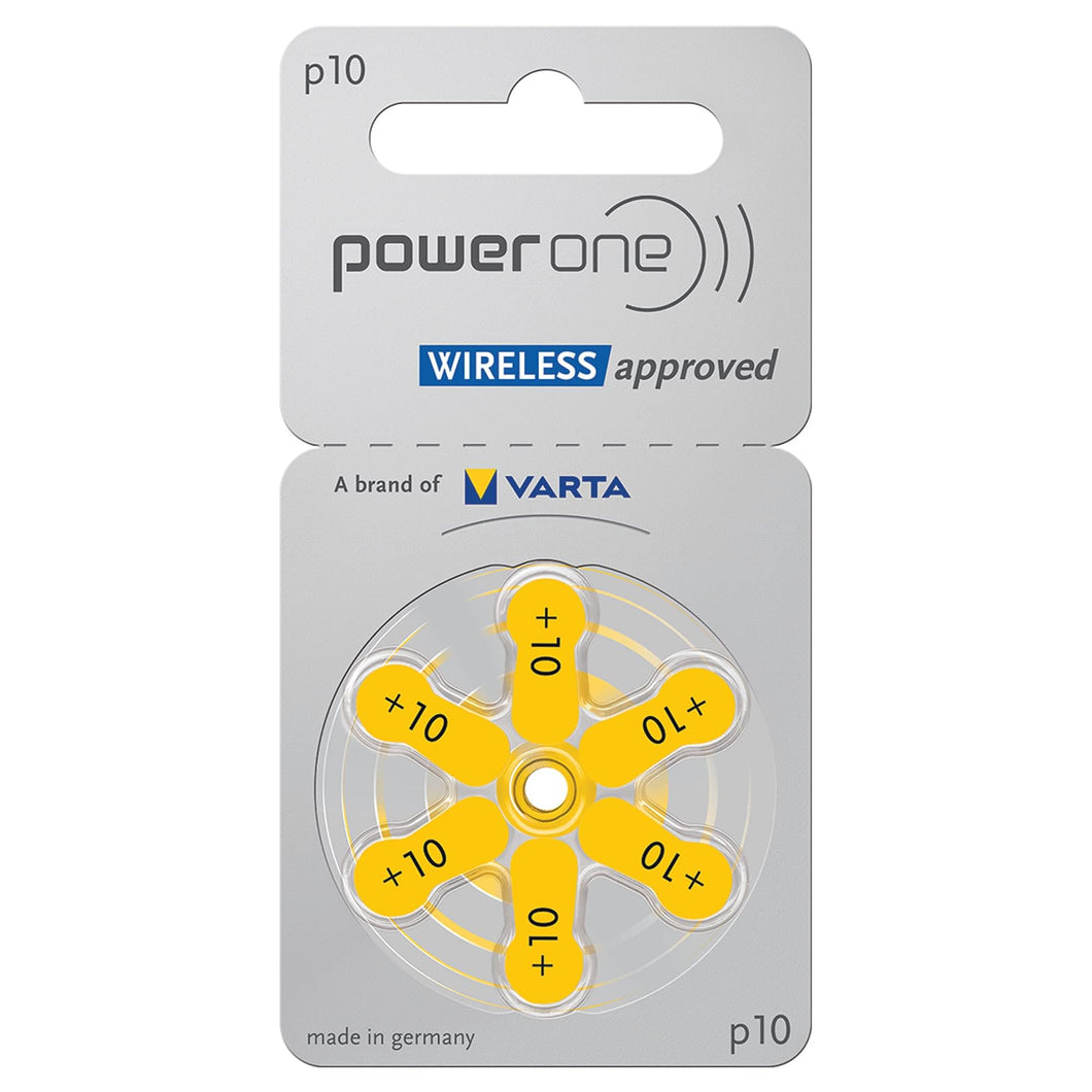 PowerOne P10  Hearing Aid Battery (6 Batteries pack)
