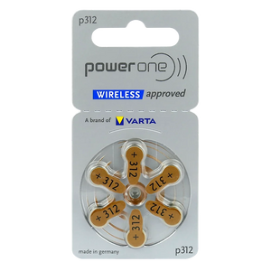 PowerOne P312 Hearing Aid Battery (6 Batteries pack)