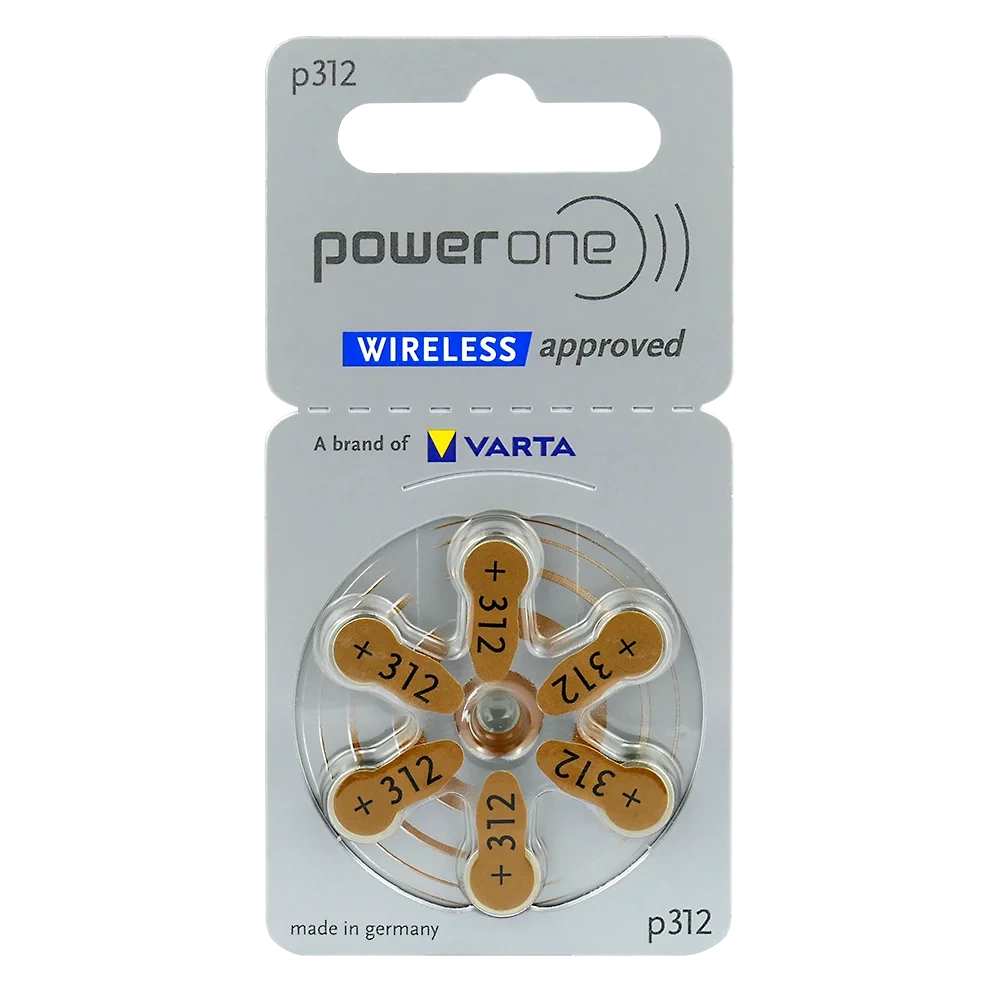 PowerOne P312 Hearing Aid Battery (6 Batteries pack)