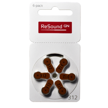 GN ReSound Size 312 Hearing Aid Batteries (6 Batteries pack) - Royal Technologies :::::  genuinebattery.com