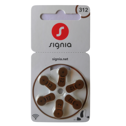 Signia Siemens Size 312 Hearing Aid Battery (6 Batteries pack) - Royal Technologies :::::  genuinebattery.com