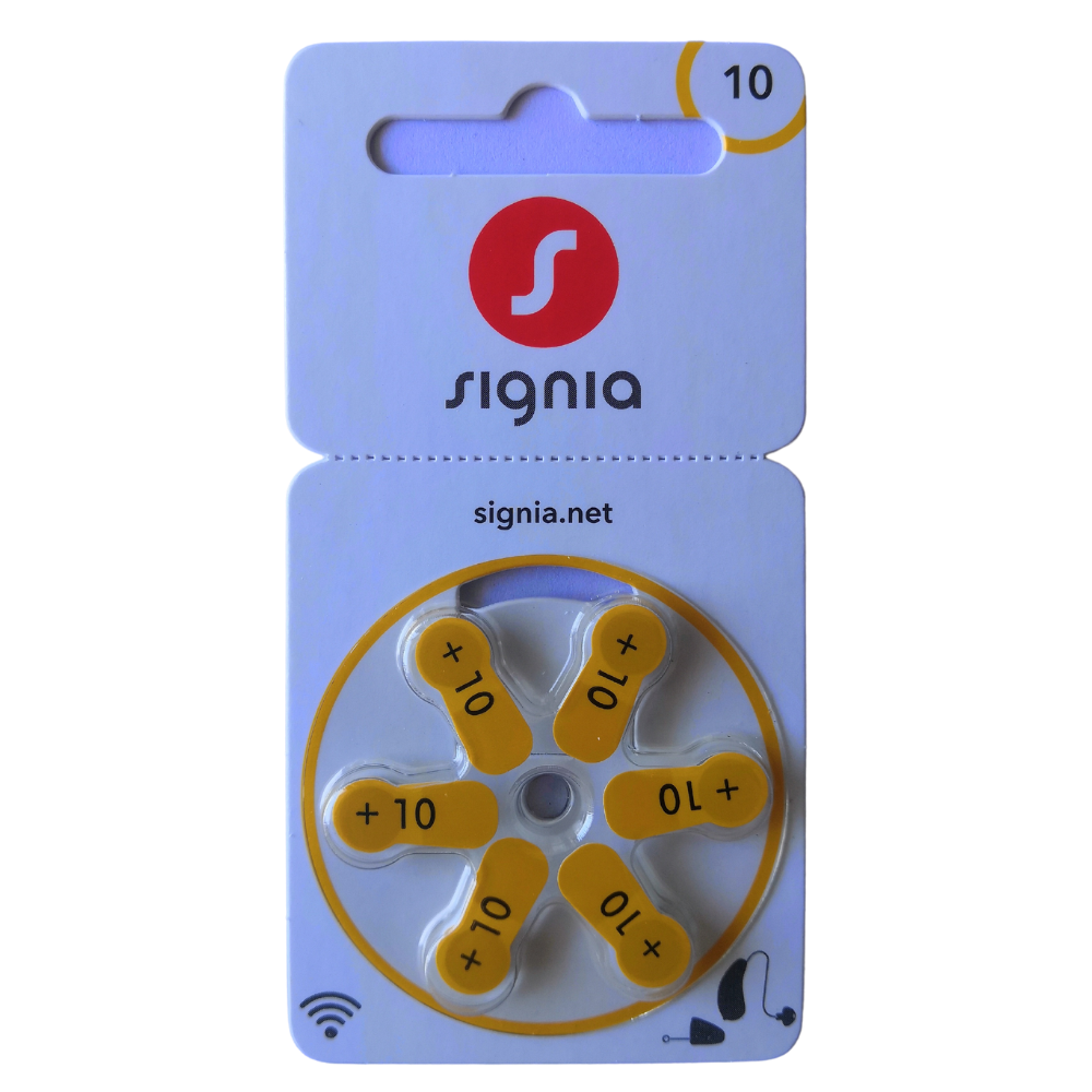 Signia Siemens Size 10 Hearing Aid Battery (6 Batteries pack) - Royal Technologies :::::  genuinebattery.com