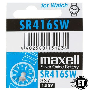 Maxell 337 (SR416SW) Silver Oxide 1.55V Battery, 1 battery - Royal Technologies :::::  genuinebattery.com