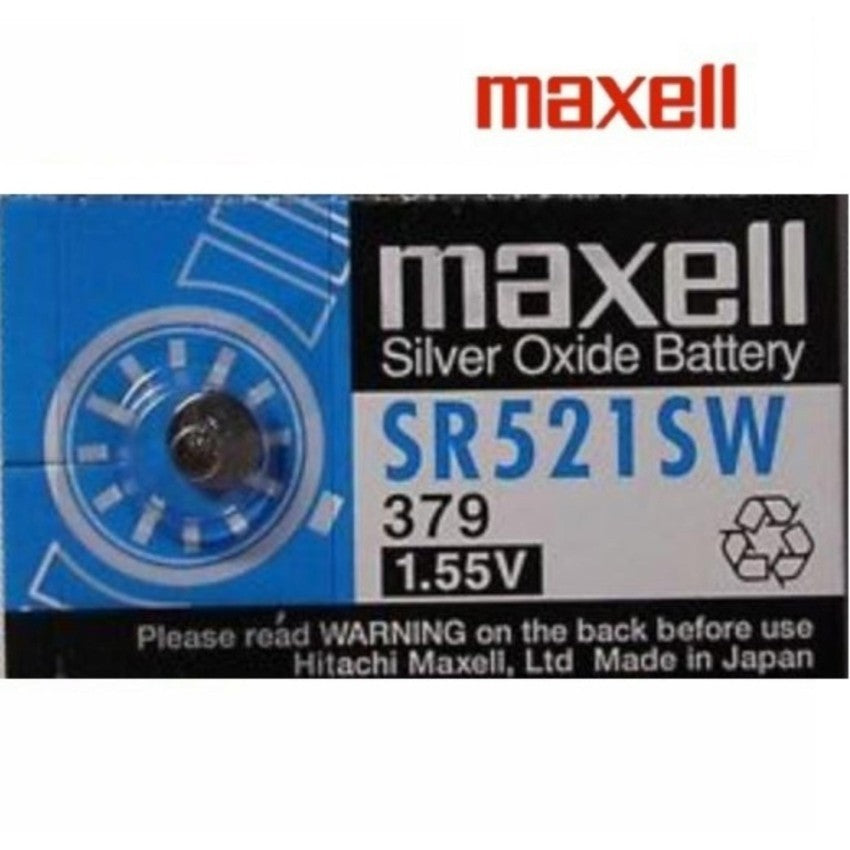 Maxell 379 (SR521SW) Silver Oxide 1.55V Battery, 1 battery - Royal Technologies :::::  genuinebattery.com