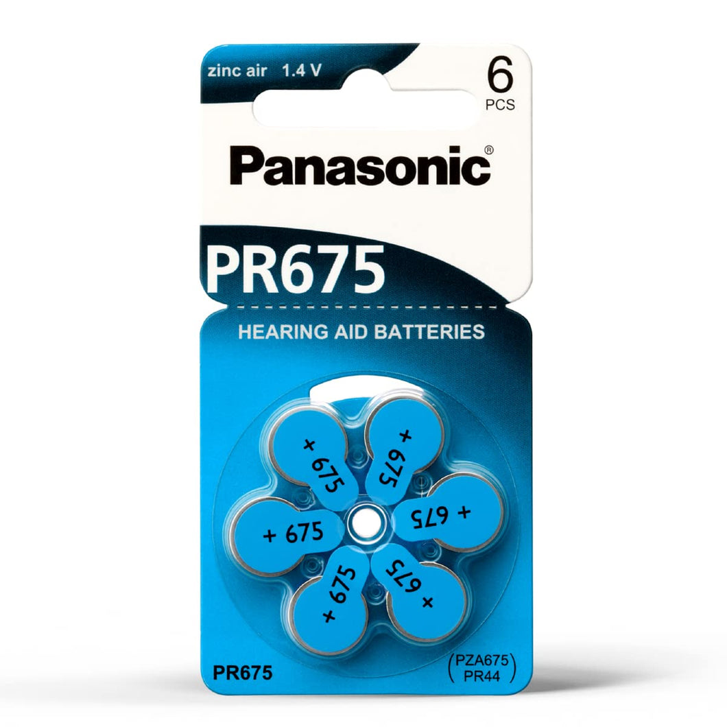 Panasonic Hearing Aid Battery (Size PR675/PR44, Pack of 6 Batteries) - Royal Technologies :::::  genuinebattery.com