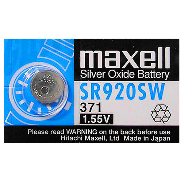 Maxell 371 (SR920SW) Silver Oxide 1.55V Battery, 1 battery - Royal Technologies :::::  genuinebattery.com