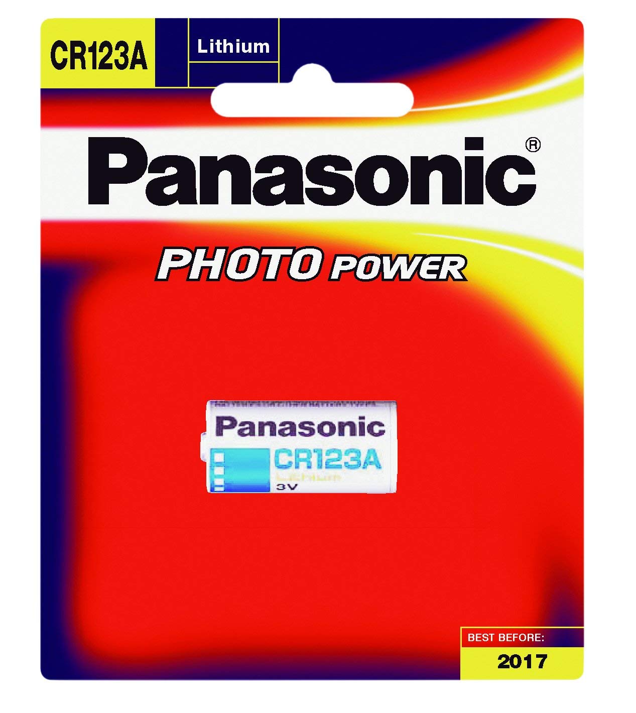 Panasonic CR123A Photo Power Lithium battery for cameras CR123AW/1BE CR17345