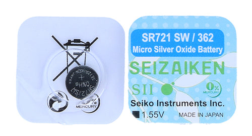 SR721SW 362  Seizaiken Silver Oxide Battery, 1 Battery - Royal Technologies :::::  genuinebattery.com